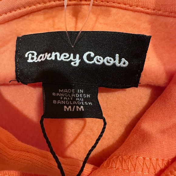 New Barney Cools Men’s Medium Orange Hooded Sweatshirt - Picture 6 of 9